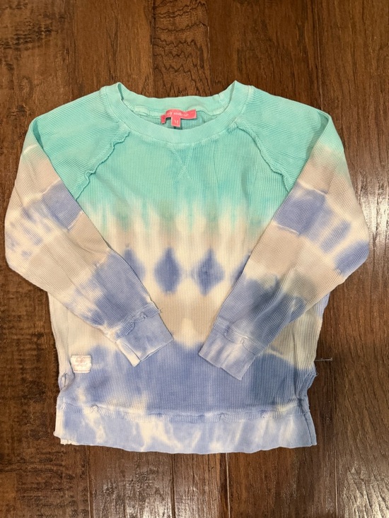Simply Southern Tops - Simply Southern Mint & Light Blue Tie-Dye Thermal Shirt Size M-fits like a small